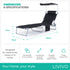 Folding Sun Lounger with Sun Shade - Black